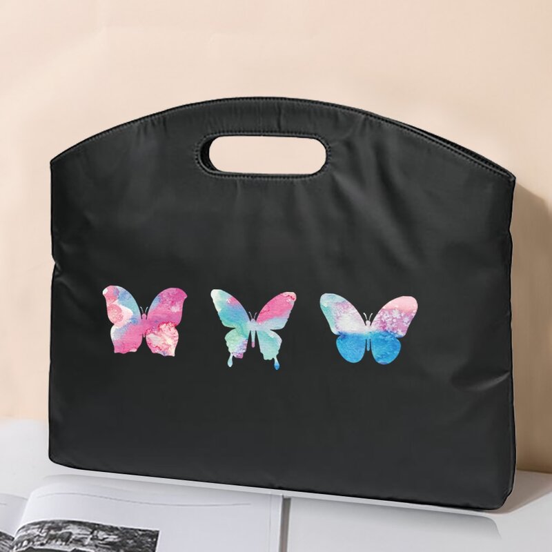 Maletín de negocios Unisex, bolso de mano con patrón de la serie de mariposas, funda para portátil, para oficina, información de documentos, bolsa para conferencias