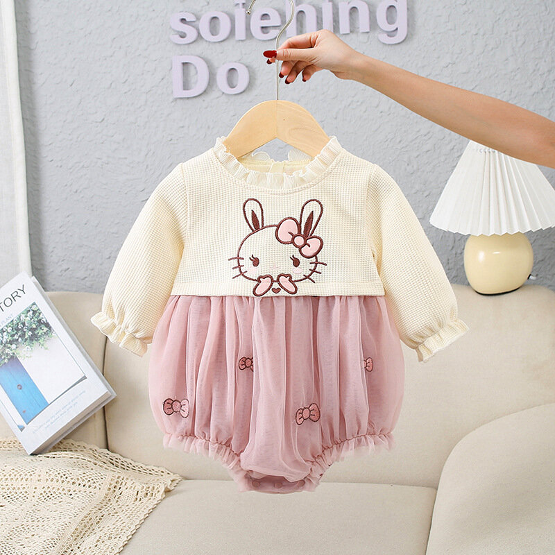 Long-Sleeved Baby Infant Cute Lace Bodysuits for Girls Jumpsuits Kids Clothing Newborn Clothes 0-2Y