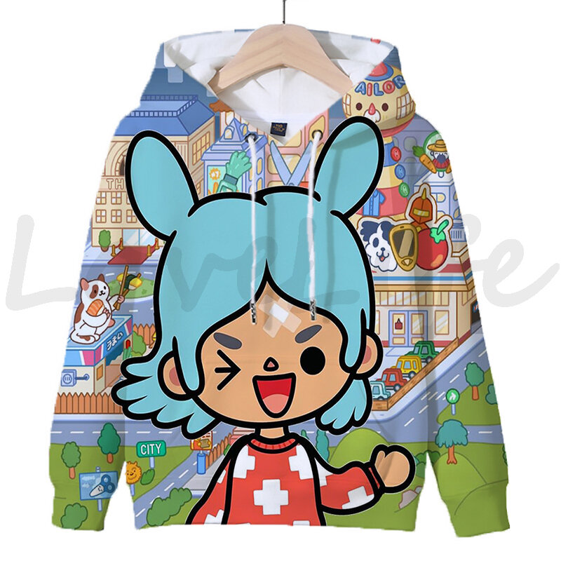 Sudadera con capucha de toda la vida para niños y niñas, suéter de dibujos animados de manga larga con toda la Boca, regalos de otoño