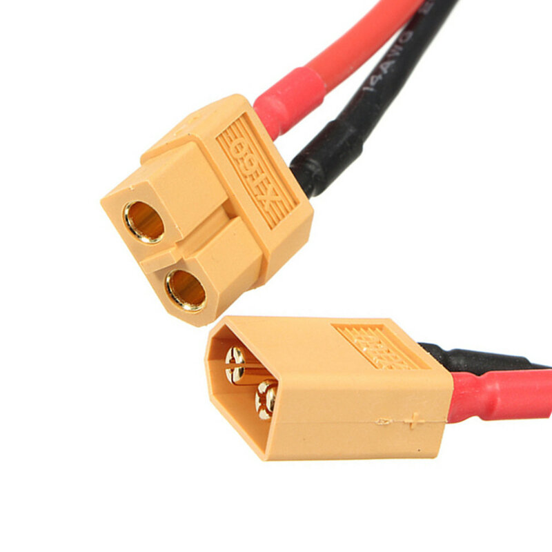 1 sztuk XT60 przedłużenie złącza kabel wtyk męski na żeński przewód silikonowy 14AWG 12AWG 5 ~ 50CM