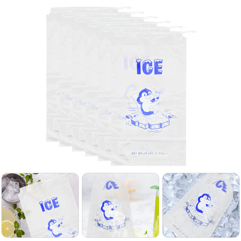 Bolsa de almacenamiento de cubitos de hielo con cordón, 50 piezas, refrigerador portátil, alimentos reutilizables