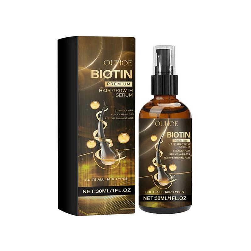 Biotin-Sérum anti-chute de cheveux, produits rapides, traitement du cuir chevelu, soin de la barbe, prévention de la calvitie, spray beauté, B9C6