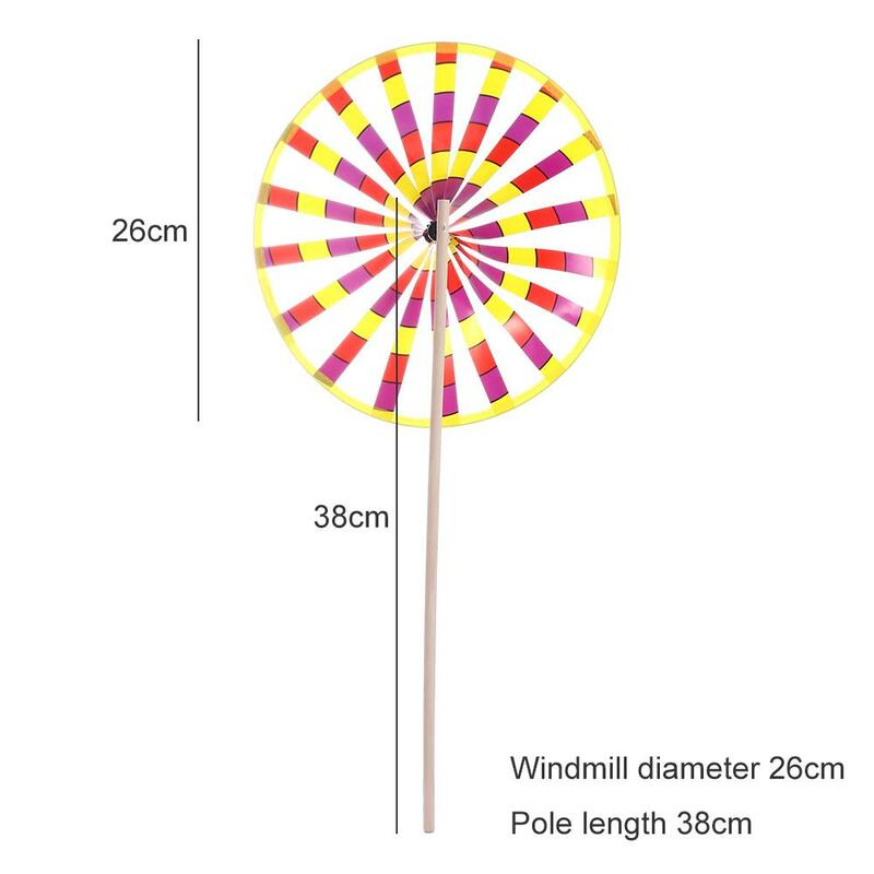 Giratório Wind Spinner para crianças, Brinquedo tradicional divertido, Decoração do jardim ao ar livre, Single Layer Windmill Toys
