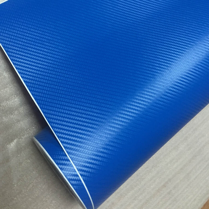30x127CM (12 "X50") azul vinilo 3D de fibra de carbono película protectora de coche de fibra de carbono pegatina de decoración para coche 3D de fibra de carbono película para coche