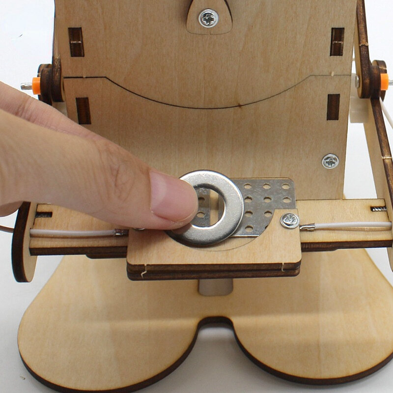 Ambachtelijke Diy Hout Robot Eten Munten Kinderen Leren Speelgoed Gemonteerd Wetenschappelijk Experiment Materiaal Speelgoed Gift Voor Studenten