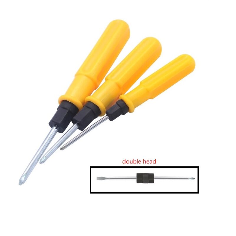 Hand Tool Screwdrivers 2 Sides 2/3/4 Inch Remover Slotted Tool Kit Yellow Cross Screwdrivers Double Head Universal