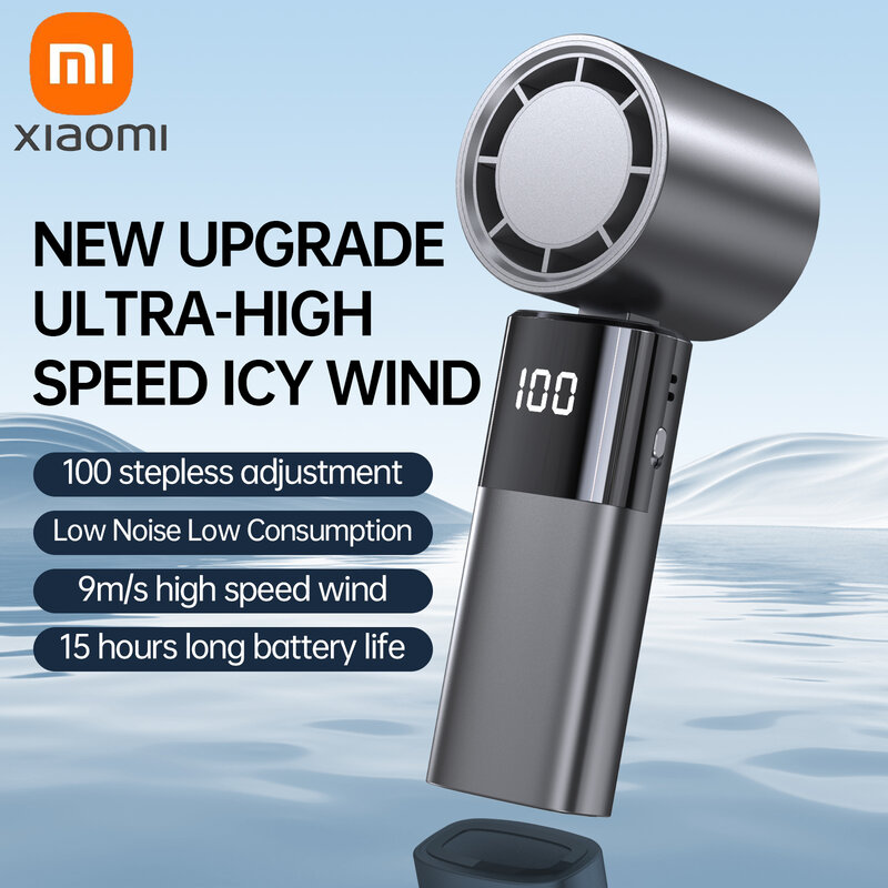 Xiaomi-Ventilateur portable à grande vitesse, chargement USB, turbo extérieur, régulation de vitesse 2024, petit, original, nouveau, 100