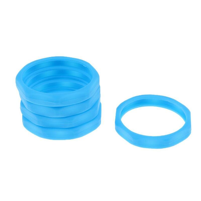 5pcs Microphone Slip Anti-Rolling Protection Ring Mic Silicone Ring Blue