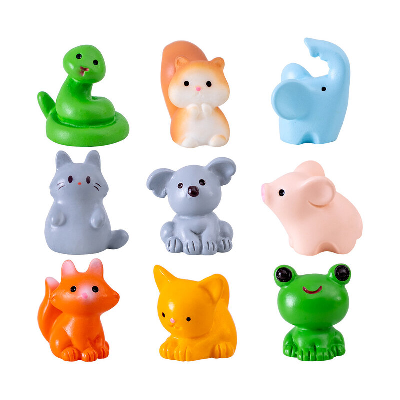 Figurines Miniatures Cute Cat Duck Sheep Animals Micro Landscape Ornaments For Home Decorations Decor Room Desk Accessories Gift
