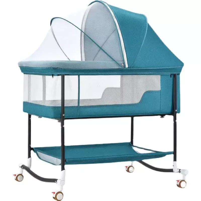 Crib Newborn Baby Cradle Bed Mobile Portable Children's Crib European Folding Crib Multi-function