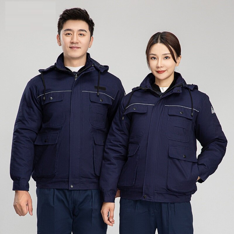 Pure Cotton Anti-static Removable Liner Jacket Coat Warm Thick Gas Station Workwear Power Plant Service Labor Working Clothing