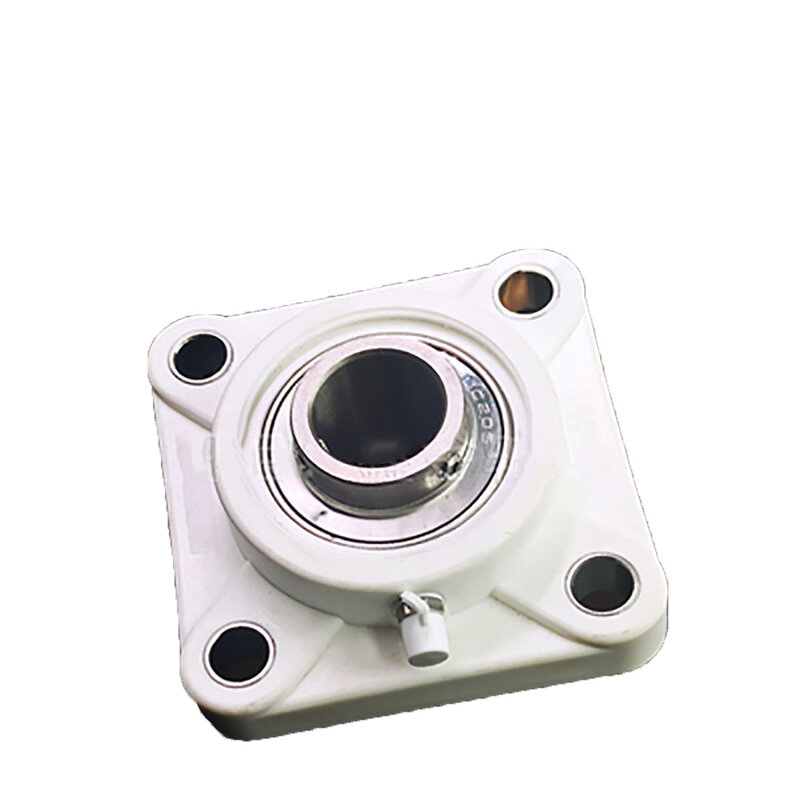 1Pc Plastic Nylon Square Seat Stainless Steel Outer Spherical Bearing SUCF204 205 206 207 208 209 210 Plastic Seat&304 Bearing