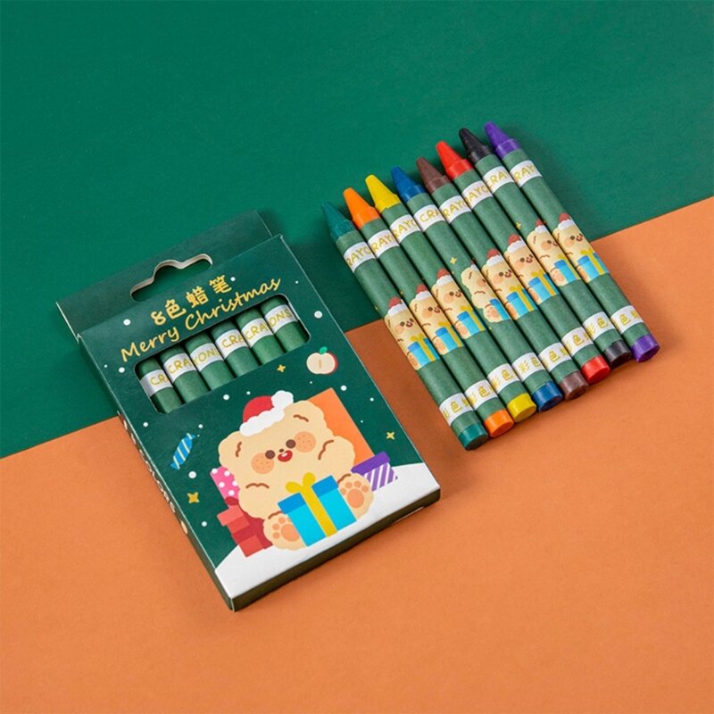 Children Crayon Pens 8 Colors 12 Colors Finger Crayon Washable for Student Kid Coloring Boy Girl Birthday Christmas Gift