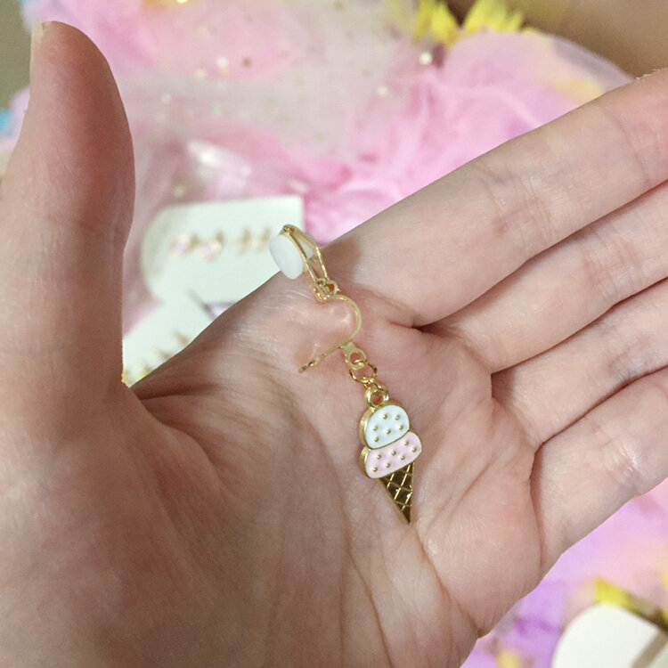 2 Pairs/Set śliczny różowy korona łuk kot dziecięca dziewczynka nausznice klips do ucha dla dzieci nie przebite Party śliczne biżuteria prezenty