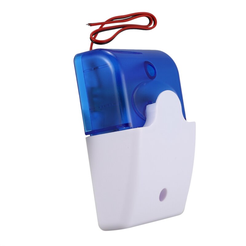 Alarm lampu sorot berkabel Mini, sirene peringatan strobo tahan lama Dc 12V suara Alarm lampu berkedip suara klakson sirene keamanan rumah sistem Alarm 115Db biru