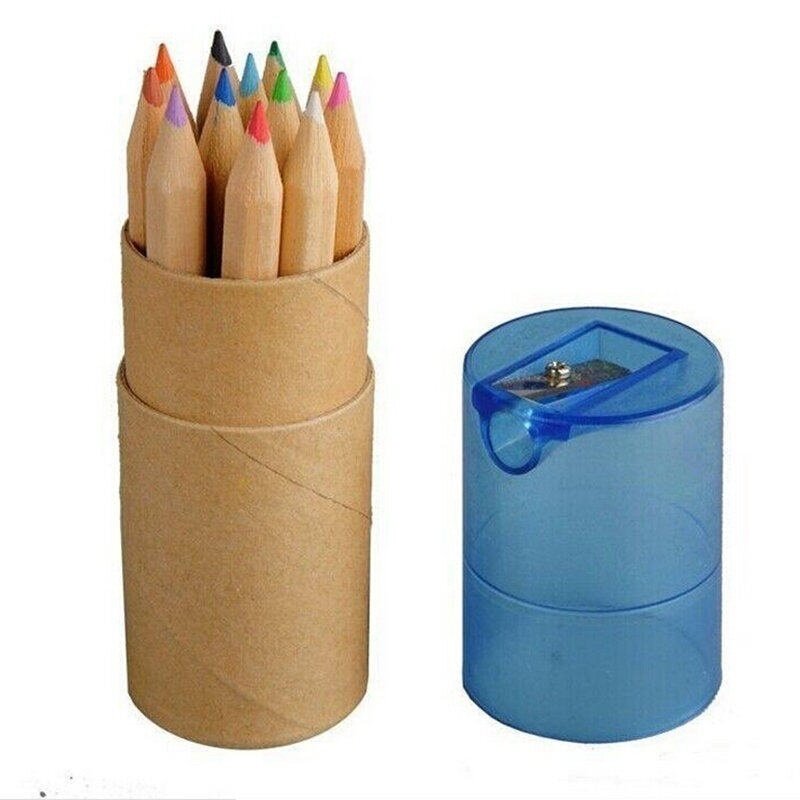 Professional 12สีไม้ธรรมชาติดินสอสีดินสอสีชุดที่ยอดเยี่ยมนักเรียนวาดดินสอสีปากกาโรงเรียนเครื่องเขียน