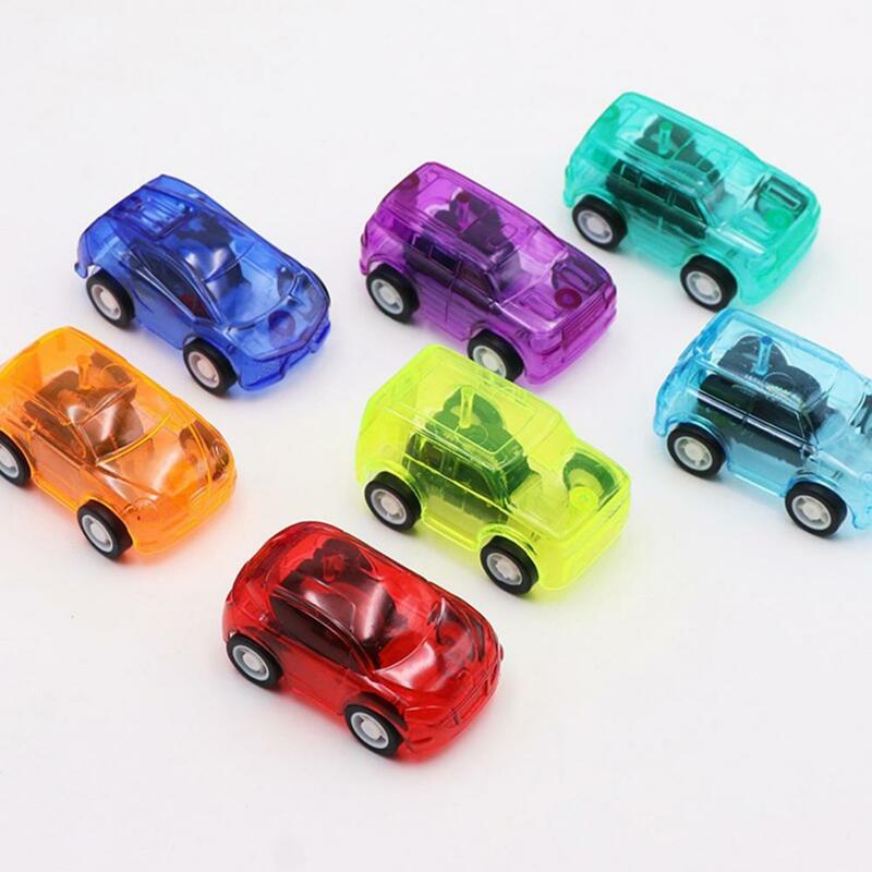 Coche de juguete seguro sin electricidad para niños, plástico transparente de Color caramelo, modelo de coche Mini Pull Back para niños