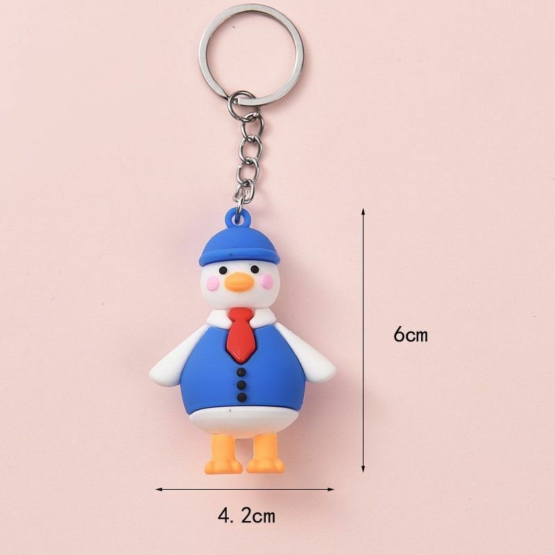 1PCS Silicone Duck Keychain Creative Trendy Cute Animal Pendant Bag Accessories Car Key Chain Key Hanging Ornament Jewelry Gifts