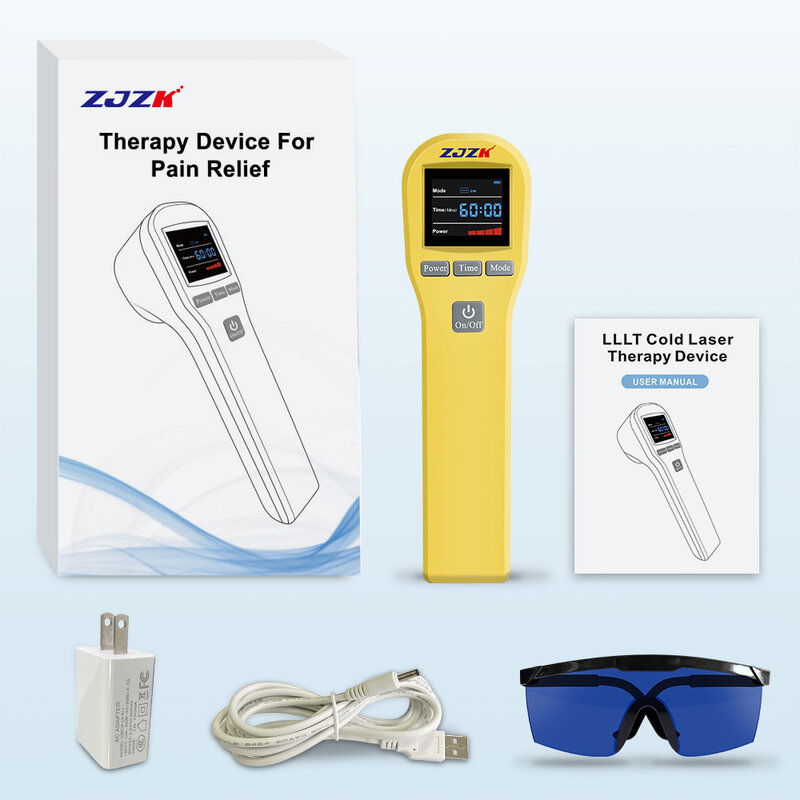 ZJZK instrumen terapi Laser Level rendah genggam, instrumen terapi Laser tingkat rendah untuk radang sendi leher lutut punggung olahraga terapi fisik Laser dingin