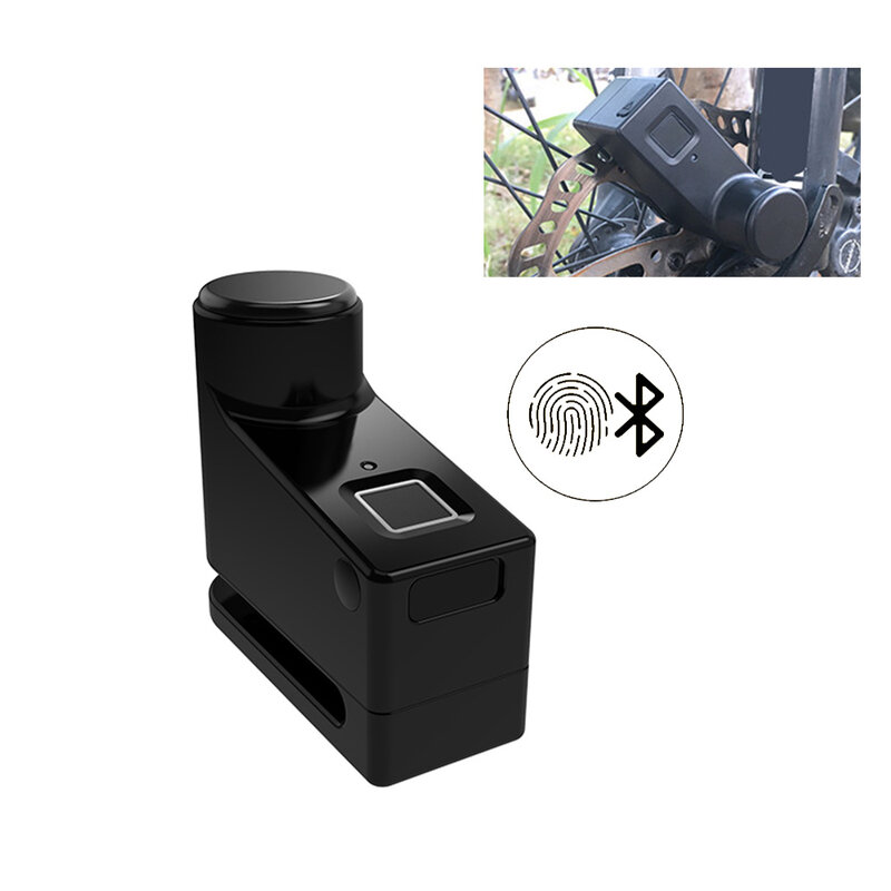 スマート指紋センサー付きディスクブレーキ,防水電動自転車ロック,盗難防止