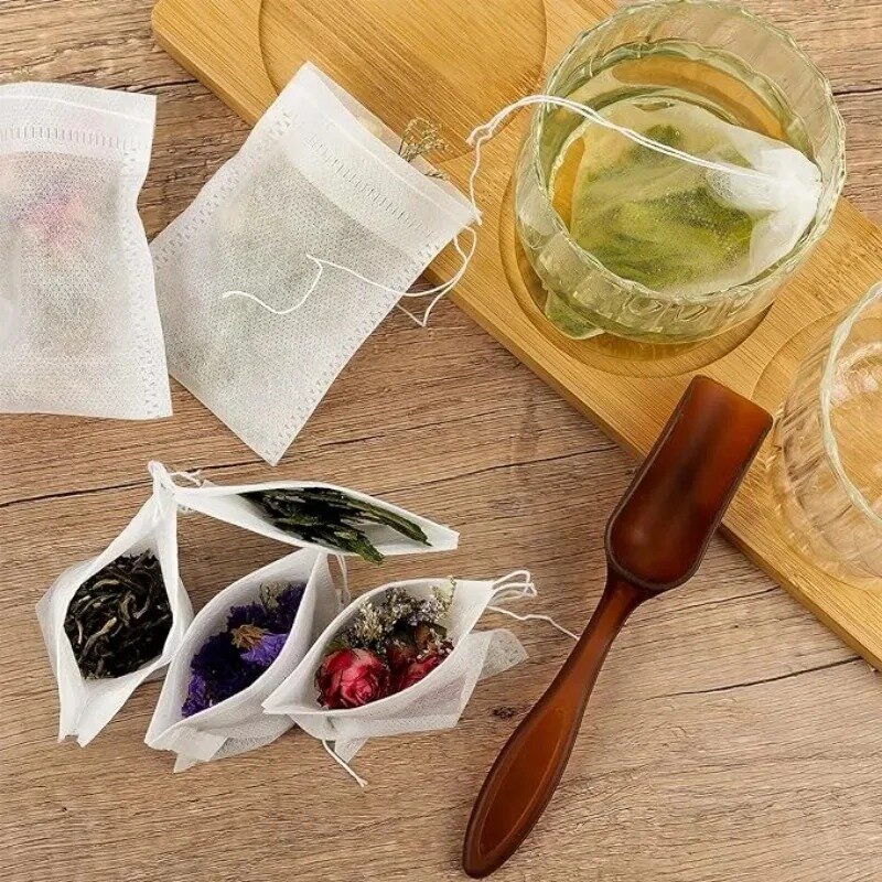 Sacchetti filtro per tè usa e getta da 300/50 pezzi bustina di tè in tessuto Non tessuto con carta da filtro da cucina con coulisse per tè sfuso alle erbe del caffè