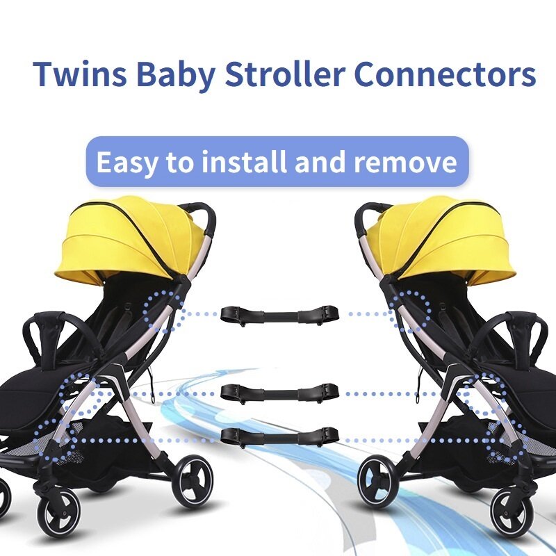 Twin Baby Stroller Connector, Juntas Universais, Carrinho Infantil, Correias Seguras, Ajustável, Linker Gancho, Segurança, Acessórios