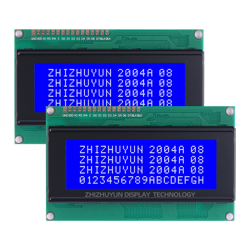 LCM Dot Matrix Display Screen, tela de caracteres, filme BTN preto, módulo de interface 16PIN, 3.3V, 2004A