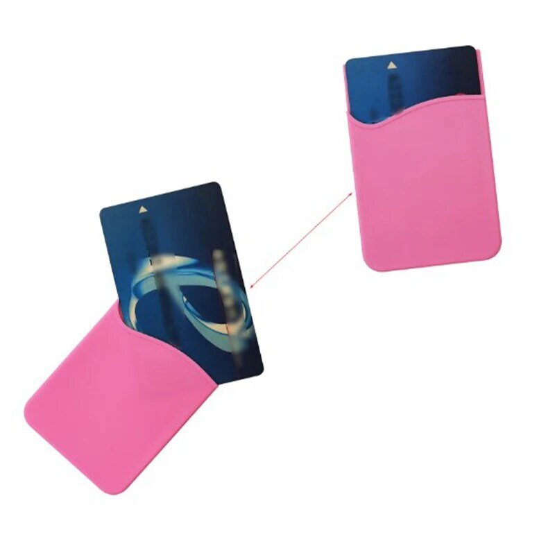 Silicone Phone Card Holder Wallet Case Phone Wallet Stick On Credit Card Holder Phone Pocket For Almost All Cell Phone