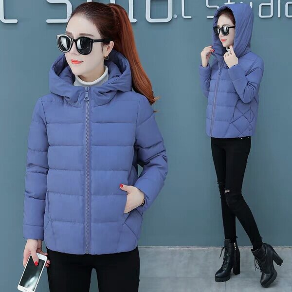 Ladies Fashion Winter Coat Women Down Cotton Hooded Jacket Woman Casual Warm Outerwear Jackets Female Girls Black Clothes VA1165