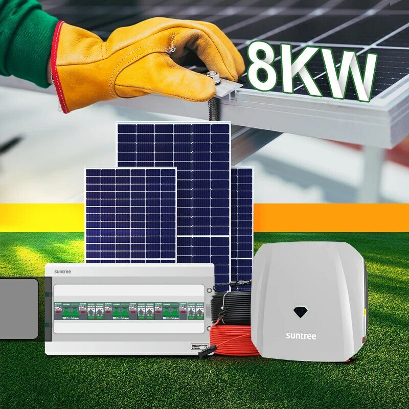 Hernieuwbare Energieproducten Complete Set 8kw Op Net Zonne-Energie Systeem Voor Thuis