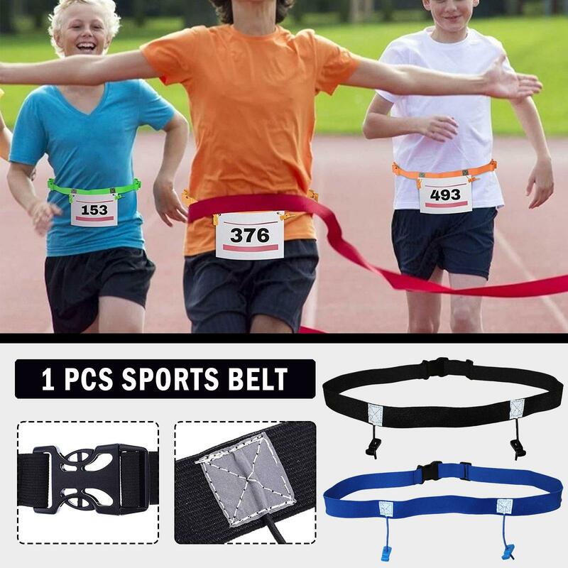 Fita reflexiva de corrida noturna, Triathlon Number Belt para esportes ao ar livre, Polyester Waist Pack, Pano Bib Holder, 6 cores, 25cm