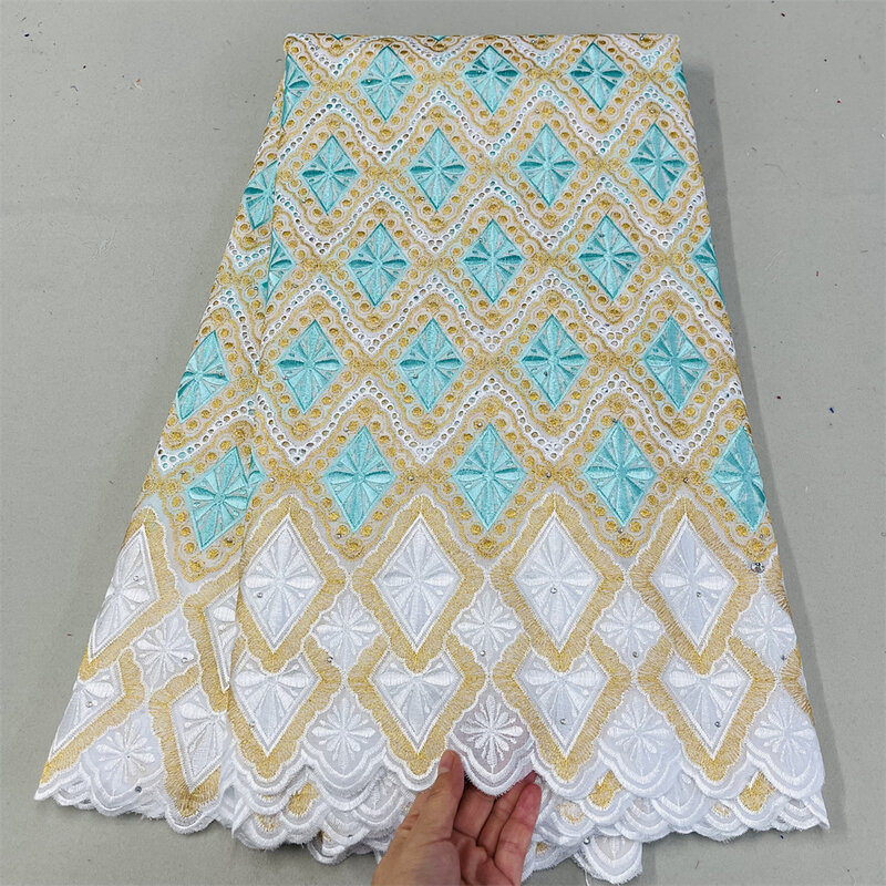 السويسري قماش دانتيل فوال في سويسرا جبر حافة النيجيري الفرنسية الخياطة فستان سهرة 2023 جودة عالية الجلد صحي 5 ياردة QF0260