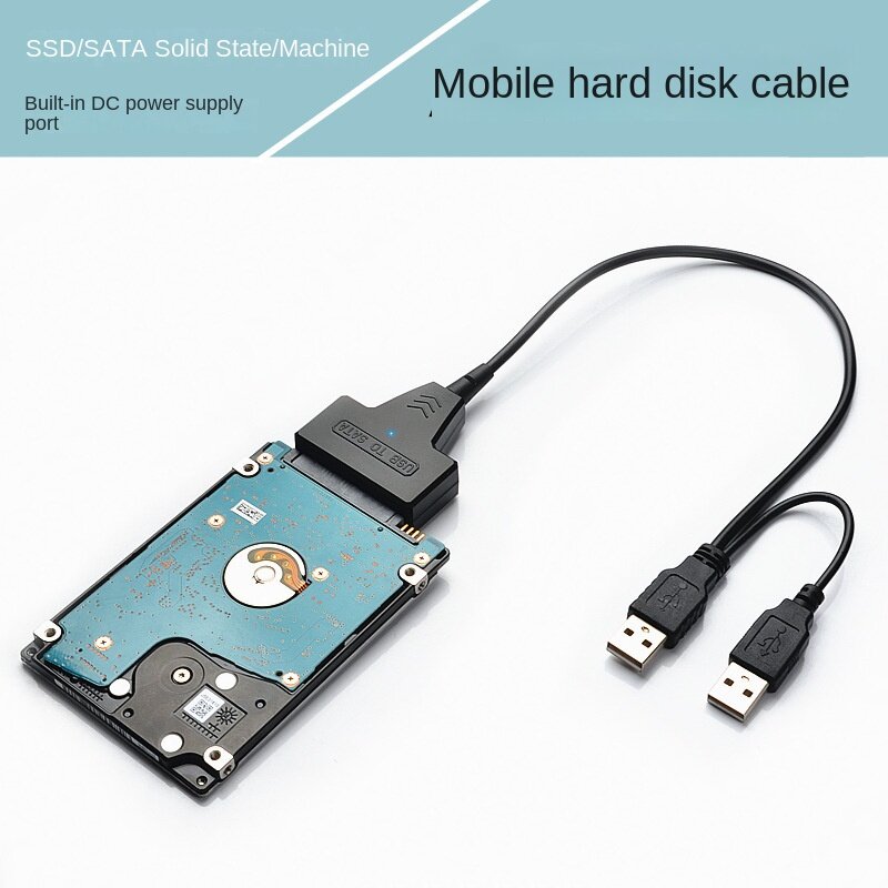 Cable SATA para ordenador portátil SSD de 2,5 pulgadas, adaptador USB 3,0 para disco duro externo HDD de escritorio, con puerto de fuente de alimentación para Mac OS y Windows