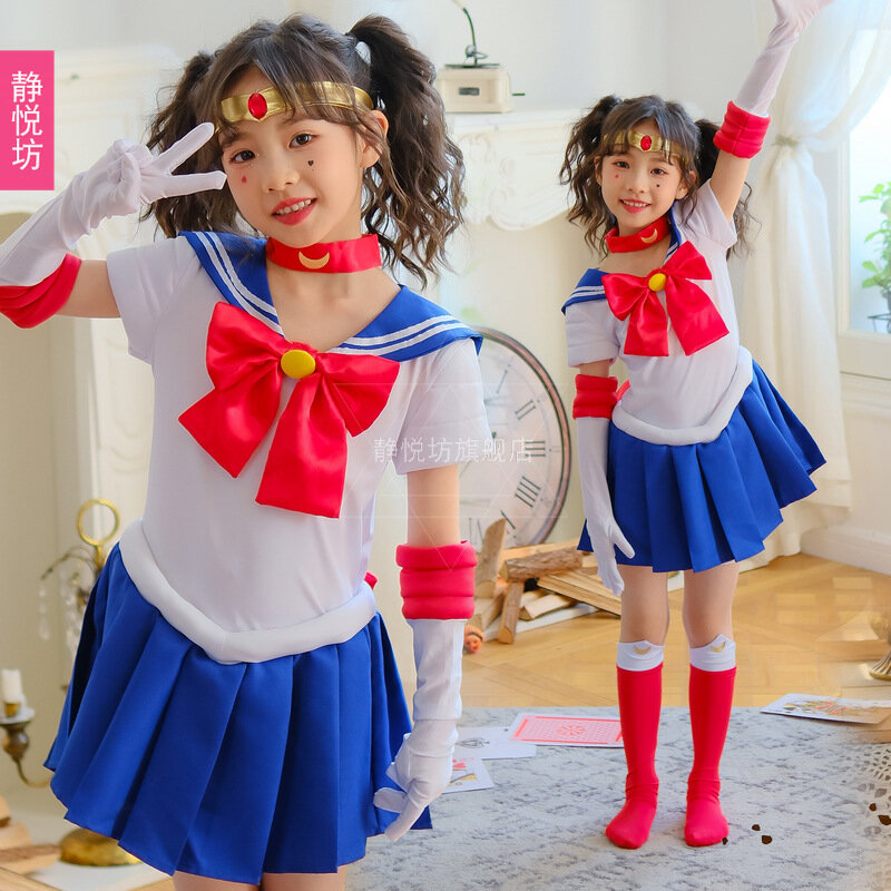 Elbcos Mond Kinder Mädchen Tsukino Usagi Prinzessin Gelassenheit Cosplay Kostüm Matrosen anzug