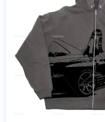 American car girl pattern printed sweater dark series printed hoodie 2022 new personality trend top