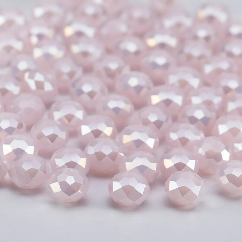 4 6 8 MM Manik Kristal Rondelle Bulat Austria untuk Gelang DIY Pembuatan Perhiasan Aksesori Tambahan Manik Kaca Bersegi Roda