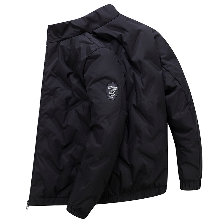 2021冬男性ダウンジャケットコート新カジュアル秋スタンド襟フグ厚い80% 白アヒルパーカー男性の冬ダウンジャケット