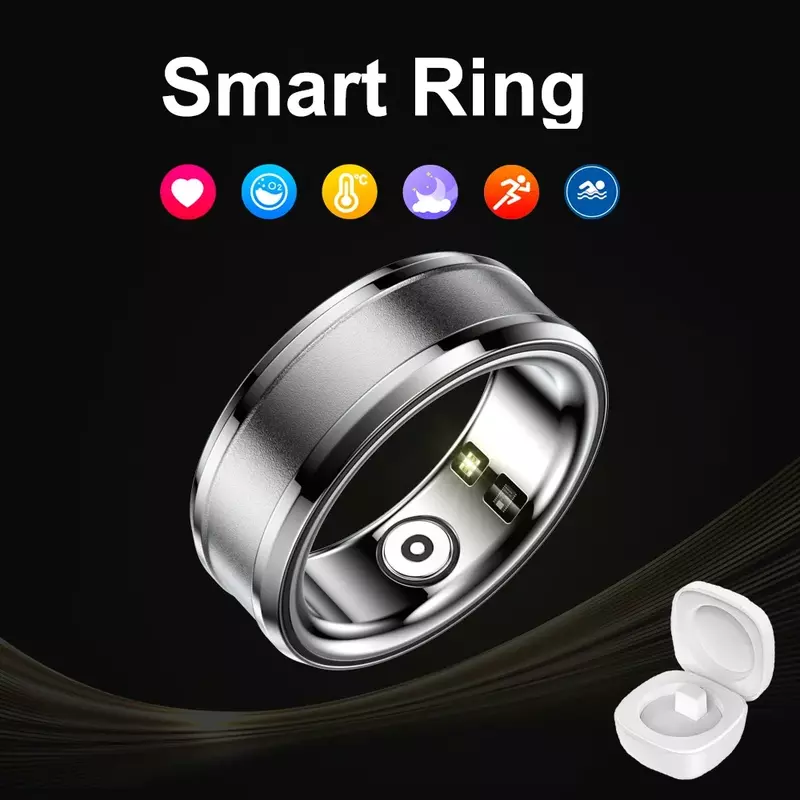 Cincin pintar pelacak aktivitas kebugaran, cincin jari pintar wanita untuk IOS Android, Monitor tidur, oksigen darah, tekanan darah