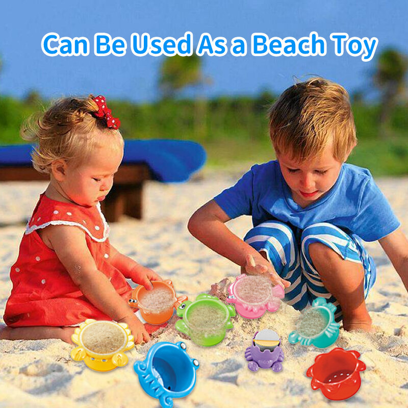 Игрушки для ванны в комплекте для детей, красочная Складная лодка в форме башни, раннее развивающее детское изделие, игрушки для бассейна, пляжные игрушки, подарки