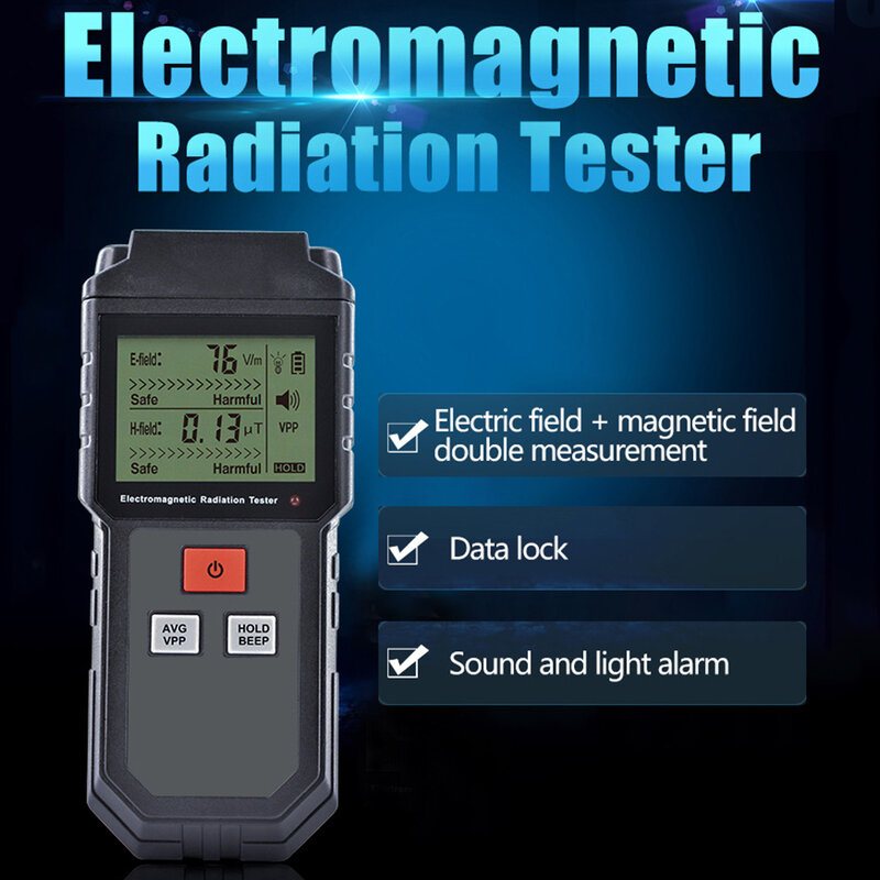 Electromagnetic Field Radiation Detector Tester Emf Meter Rechargeable Handheld Portable Counter Emission Dosimeter Computer
