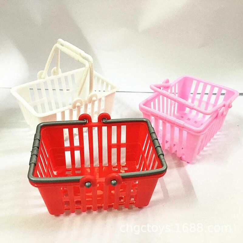 Miniature Furniture Doll House Miniature Pretend Play Toys Doll Accessories Shopping Hand Basket Model Shopping Basket Toys