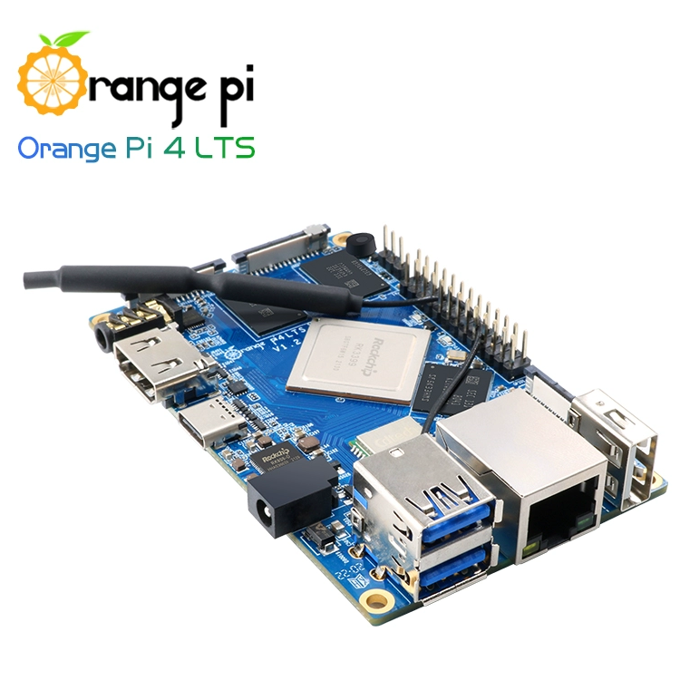 Laranja Pi 4 Placa de Desenvolvimento LTS, 4GB, LPDDR4, 16GB EMMC, Rockchip Hexacore, RK3399, WiFi, BT5.0 Gigabit para OPI 4