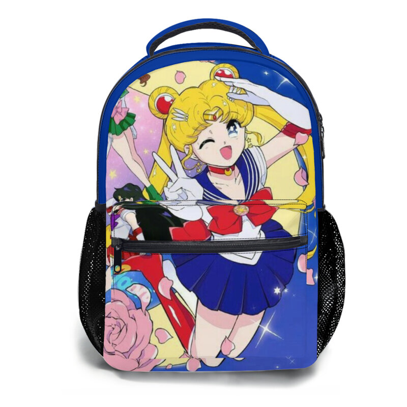 Mochila escolar informal con estampado de Sailor Moon para niños, mochila juvenil de dibujos animados, ligera