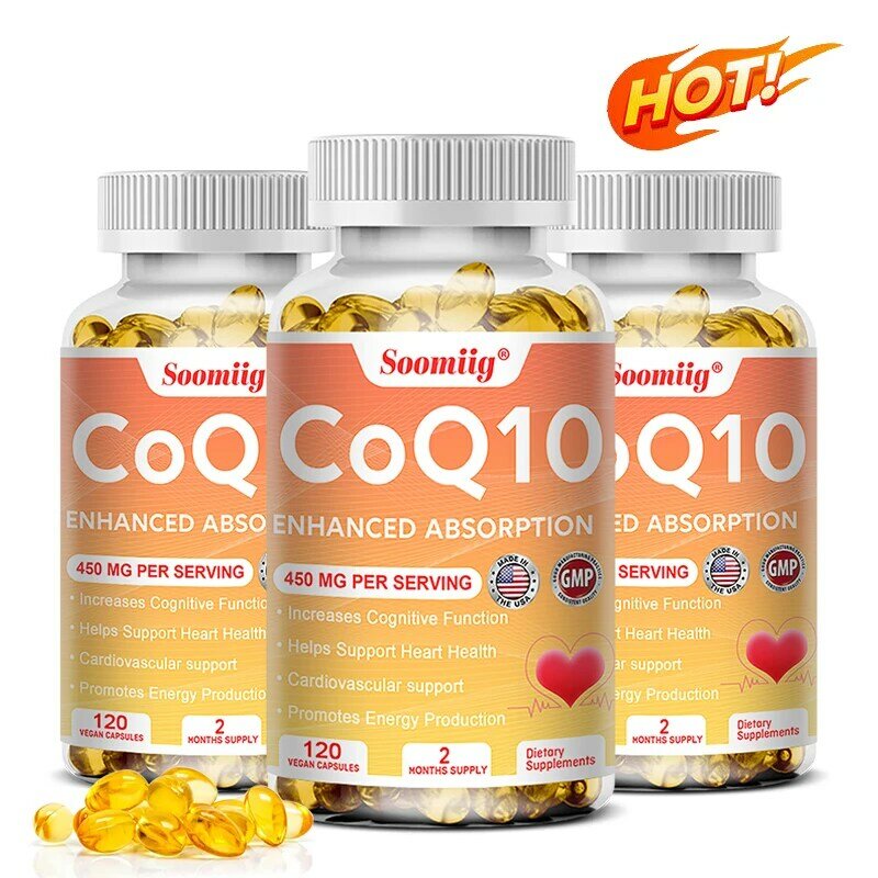 Coenzyme Q10 - Brain Cognition and Energy Production, Heart Health and Cardiovascular Support, Liver Function Protection