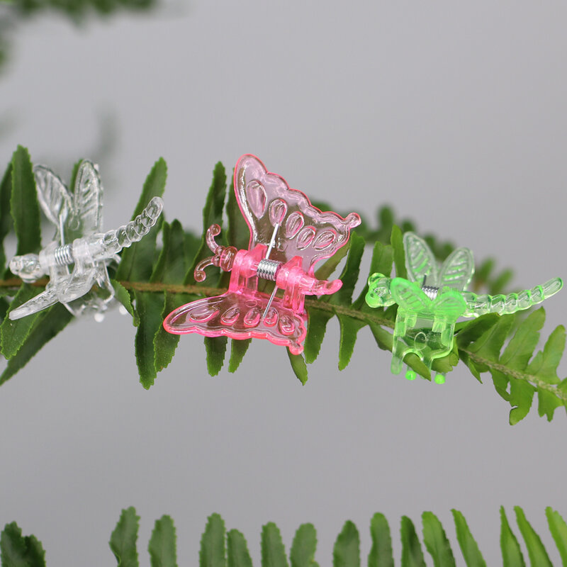 18-48PCS Orchid Clips Plastic Garden Plant Dragonfly Butterfly Clamps for Support Flower Vine Decoration Ornamental Clips Mixed