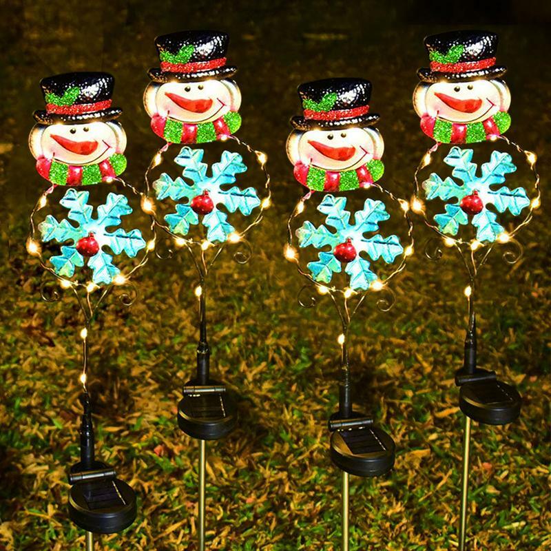 Lámpara Solar navideña para decoración navideña, luces impermeables para exteriores, luces decorativas para camino