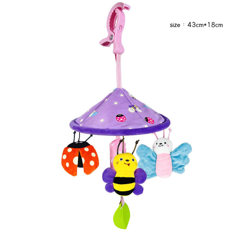 Handbells de pelúcia suspensos para carrinho de bebê, Animal de desenho animado, Berço infantil, Brinquedo pendurado para crianças, Berços