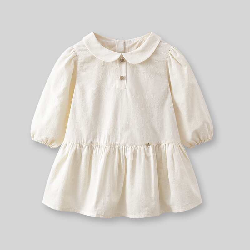 Labi Baby luxuriöse Baumwoll kleider Mädchen Langarm Kleinkind Kleid Kleinkind zartes Kleid mit Kragen Kinder kleidung 0-3 Jahre