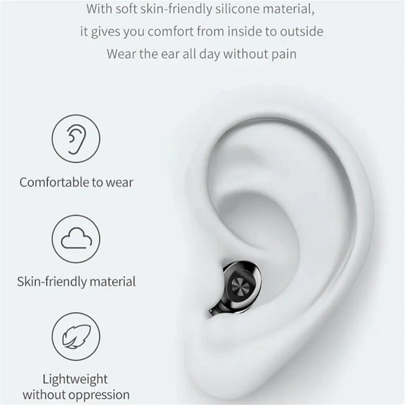 XG8 Wireless Sleeping Earbuds LED Digital Display In-Ear Stereo Headphones Noise Canceling Earphones With Charging Case