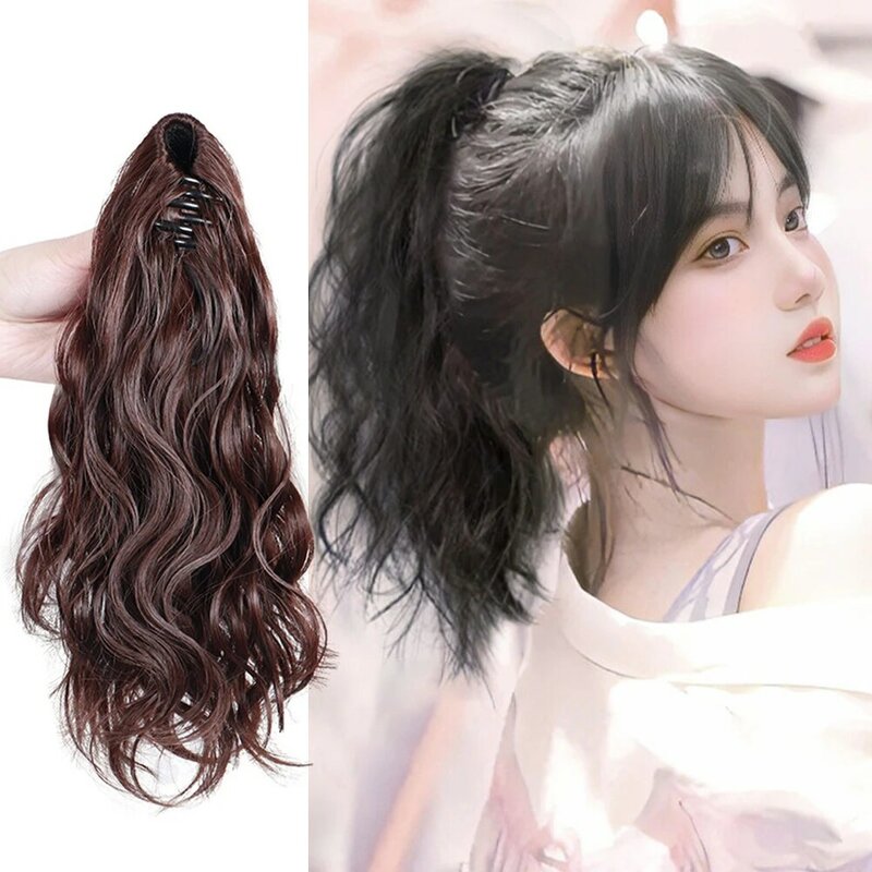 Женский парик для конского хвоста Cloud Perm с пушистыми зажимами и натуральными волосами для конского хвоста, длинные волосы, Мягкая оплетка